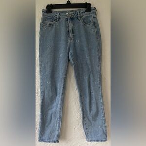 PACSUN Women Mom Jean Half Moon High Waist Jeans Size 25 Denim Blue